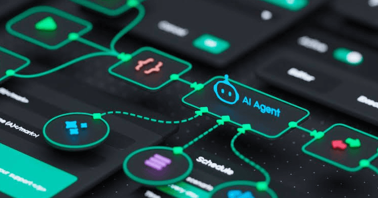 An AI automation workflow connecting tools and coordinating tasks